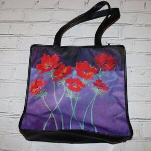 🎨 Nel Whatmore Floral Art Tote – 2004 Edition   Approx. 13" x 13" Black handle